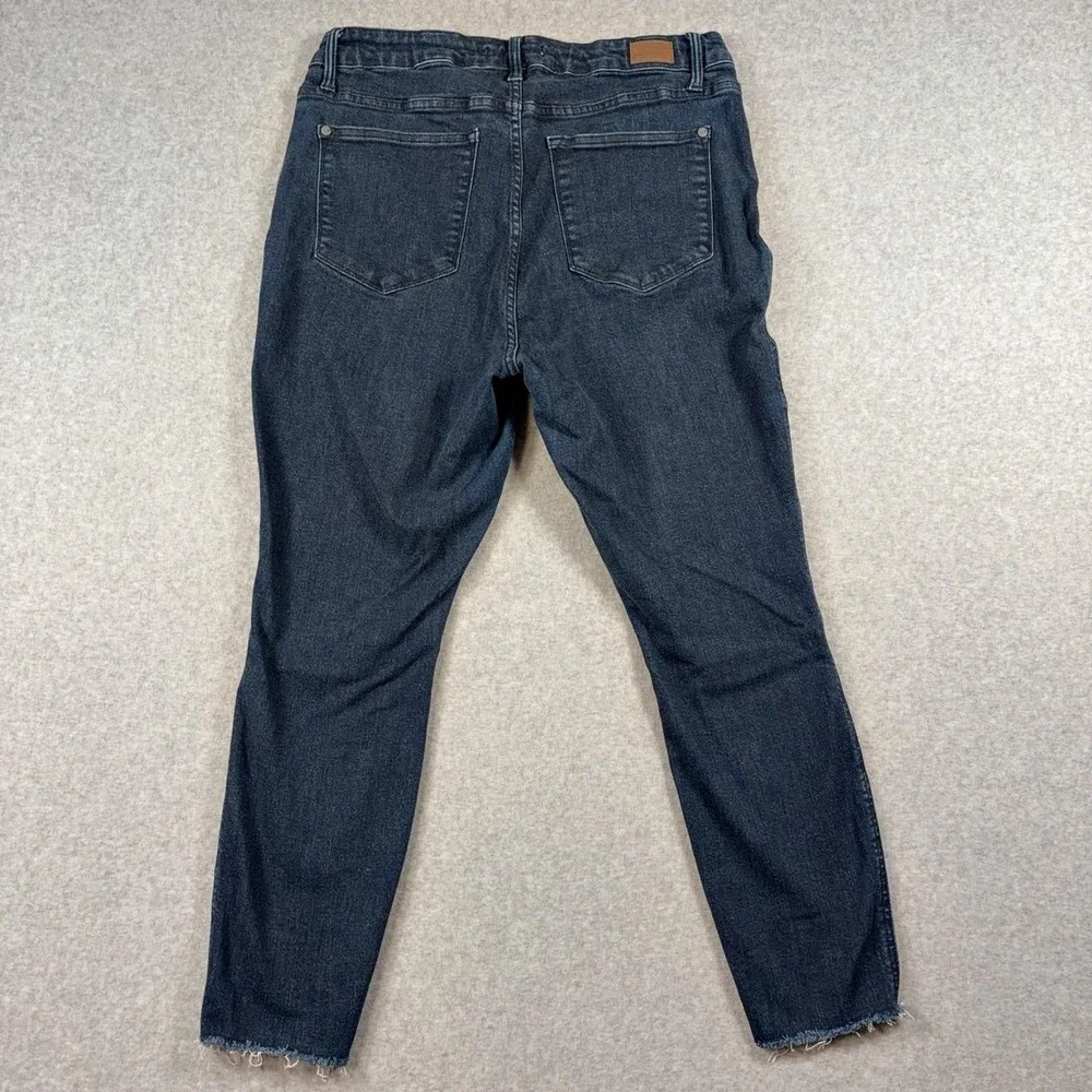 Judy Blue Jeans Womens 16W Dark Wash High Rise Skinny Raw Hem Stretch JE88173DK